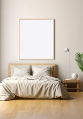 Bedroom wall art display mockup