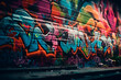 Colorful graffiti on the wall. Generative AI