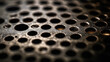perforated metal background texture. Texture of worn metal mesh. Post-processed generative AI