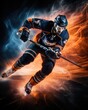 © 4kclips - Dynamic Illustration of a Ice Hockey Player - sports clipart