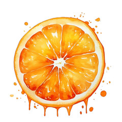 Aufkleber - Orange Watercolor Abstract Vibrant Artistic Splash on White Background