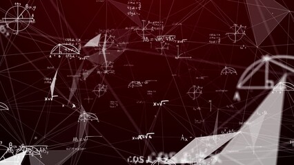 Wall Mural - math and physics formulae pass through the screen and fall away. animation of maths equations. fast 