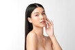 © kitthanes  - Beautiful young asian woman with clean fresh skin on white background, Face care, Facial treatment, Cosmetology, beauty and spa, Asian women portrait.
