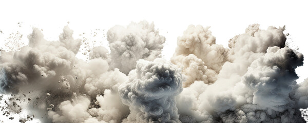 Wall Mural - a smoke explosion isolated on transparent background - generative ai