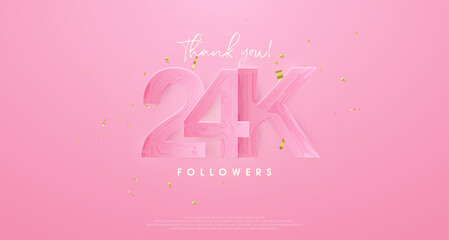 pink background to say thank you very much 24k followers.