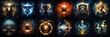 © Anderson Design - Set of Zodiac signs, Stars series of astrological symbols for horoscope theme, generative AI