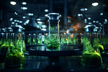 laboratory test tube biology science genetically modified plants sapling green plant in water struct