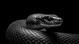 close up of a black snake