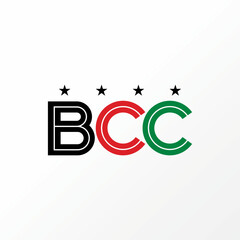 Poster - Logo design graphic concept creative abstract premium free vector stock letter BCC font with cutting inside. Related to initial typography monogram