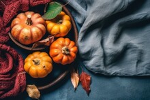Colorful Assortment Of Pumpkins In A Bowl