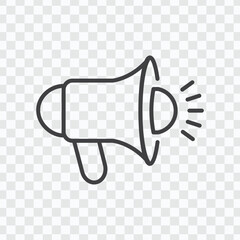 Poster - Megaphone or loudspeaker line vector icon.  blow horn. vector eps 10