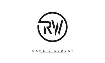 RW,  WR,  R,  W   Abstract  Letters  Logo  Monogram