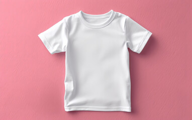 White t shirt isolated on pink background.