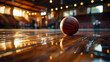 © VNCXART - Artistic image of a basketball on the court floor.Generated by AI.