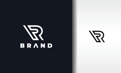 geometric initial letter R logo