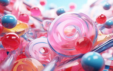 Wall Mural - Colorful Lollipops Abstract Background