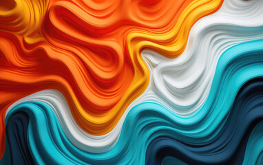 Wall Mural - Colorful Volumetric Wavy Abstract Background