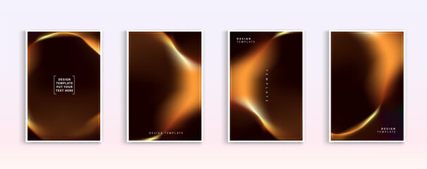 Leinwandbilder - Set of covers design templates with vibrant northern lights gradient background. trendy modern design. applicable for landing pages, covers, brochures, flyers, presentations, banners. Vector design.
