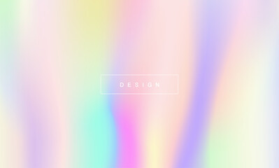 Poster - Holographic gradient pastel modern rainbow background. yellow, pink , green, purple, orange, blue colors for deign concepts, wallpapers, web, presentations and prints. vector design.