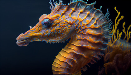 Colored seahorse Ai generated image