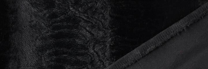 Smooth soft dirty black color furry, fluffy texture