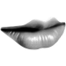 Retro Halftone Collage Lips For Use In Mixed Media Designs. Dotted Pop Art Style Human Mouth Smile With Half-tone Texture. Vector Illustration Of Vintage Grunge Punk Crazy Art Stencil