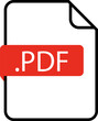 pdf File format icon. Format for texts, images, vector images, videos - pdf, doc, jpg, xls, zip. File download symbols. Document types in flat style. Vector illustration