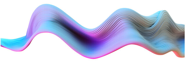 Poster - 3d rendering multicolored flowing abstract iridescent shape. generative ai