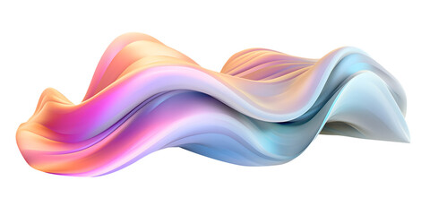 Poster - 3d rendering multi colored flowing abstract iridescent shape. generative ai