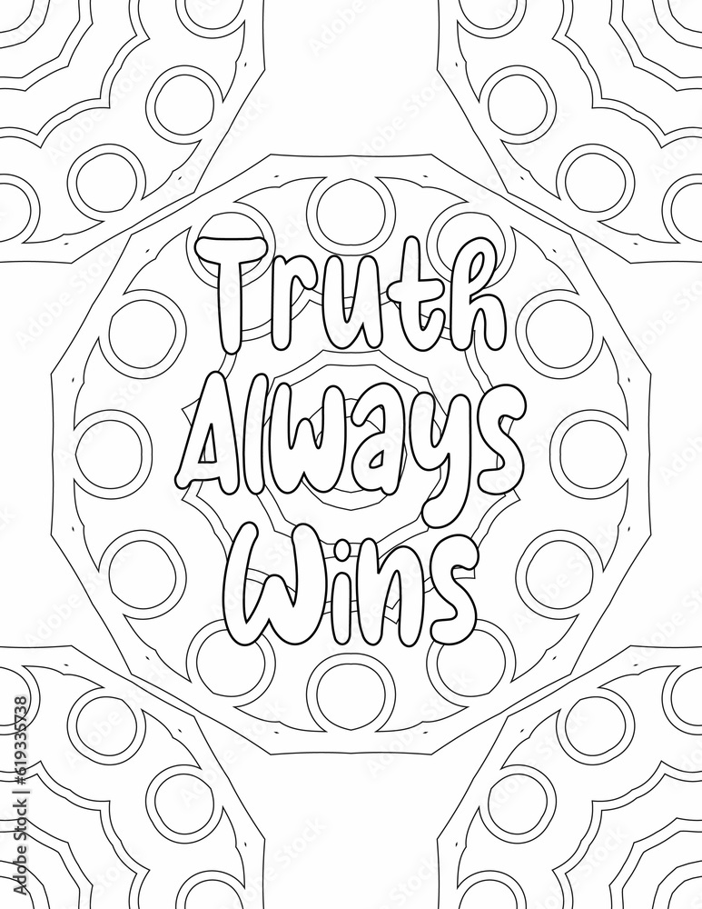 Printable Positive Vibes Coloring sheet , Mandala Coloring Pages for ...