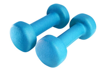 Wall Mural - Pair of blue dumbbells cut out