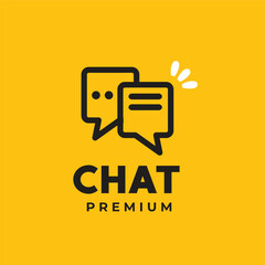 Wall Mural - chat bubble logo vector icon illustration