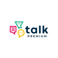 collection of chat balloon or talk colorful logo symbol icon vector template