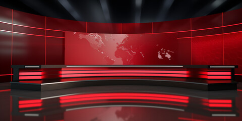 Wall Mural - 3D World News Background, digital world breaking news Studio Background for news
