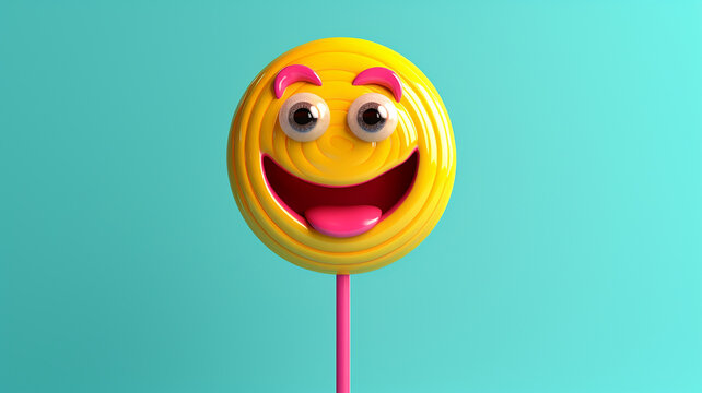 funny lollipop eyes smile graphics. Generative AI
