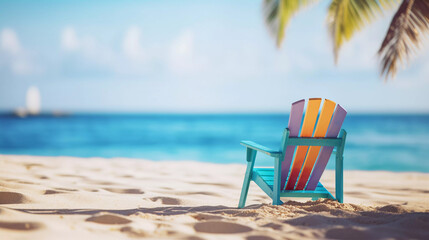 Canvas Print - Tropical Summer Sea Beach Chair