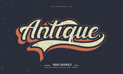 Poster - grunge vintage retro editable vector text effect alphabet font typography typeface