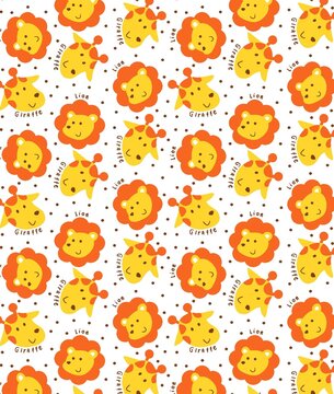 Cartoon collection of cute animals hand drawn beautiful colorful fashion boys' clothes girls' clothes seamless gifts, paper interior decoration scarves blankets book covers.