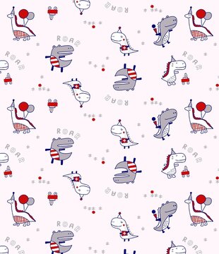 Cartoon collection of cute animals hand drawn beautiful colorful fashion boys' clothes girls' clothes seamless gifts, paper interior decoration scarves blankets book covers.