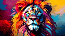 Illustration Of A Lion Pop Art
