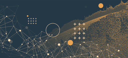 Square pattern. Wireframe background. Futuristic vector illustration.