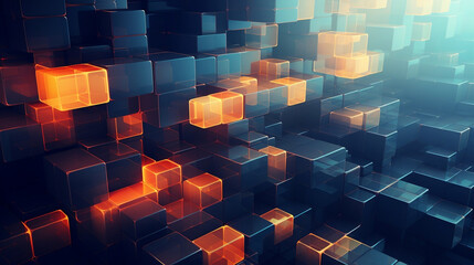 Wall Mural - Abstract 3D Business Background, Generative Ai
