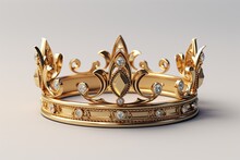 The Golden Crown On A White Background
