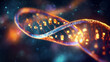 glowing DNA strand, Generative Ai