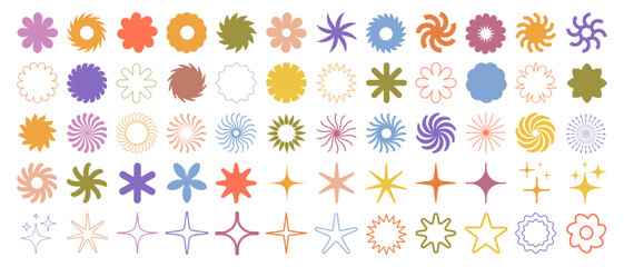 Poster - Brutalist Shapes, Cool Geometric Forms. Bauhaus Minimalist Graphic Design Elements. Trendy Y2K Vector Signs.