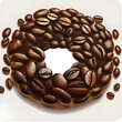 Kreis aus Kaffeebohnen – Kreatives Design für Kaffeeliebhaber