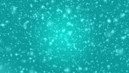 Wall Mural - 3d rendered animation of heavy snowfall isolated on the empty turquoise background