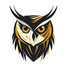 Modern Abstract Vector Illustration Of Owl With Brown Undertone.