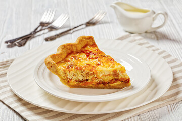 Poster - quiche with cheese and bacon filling on plate