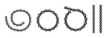 Set Of Bike Link. Bicycle Chain Link Collection. Set Of Black Motorcycle Link